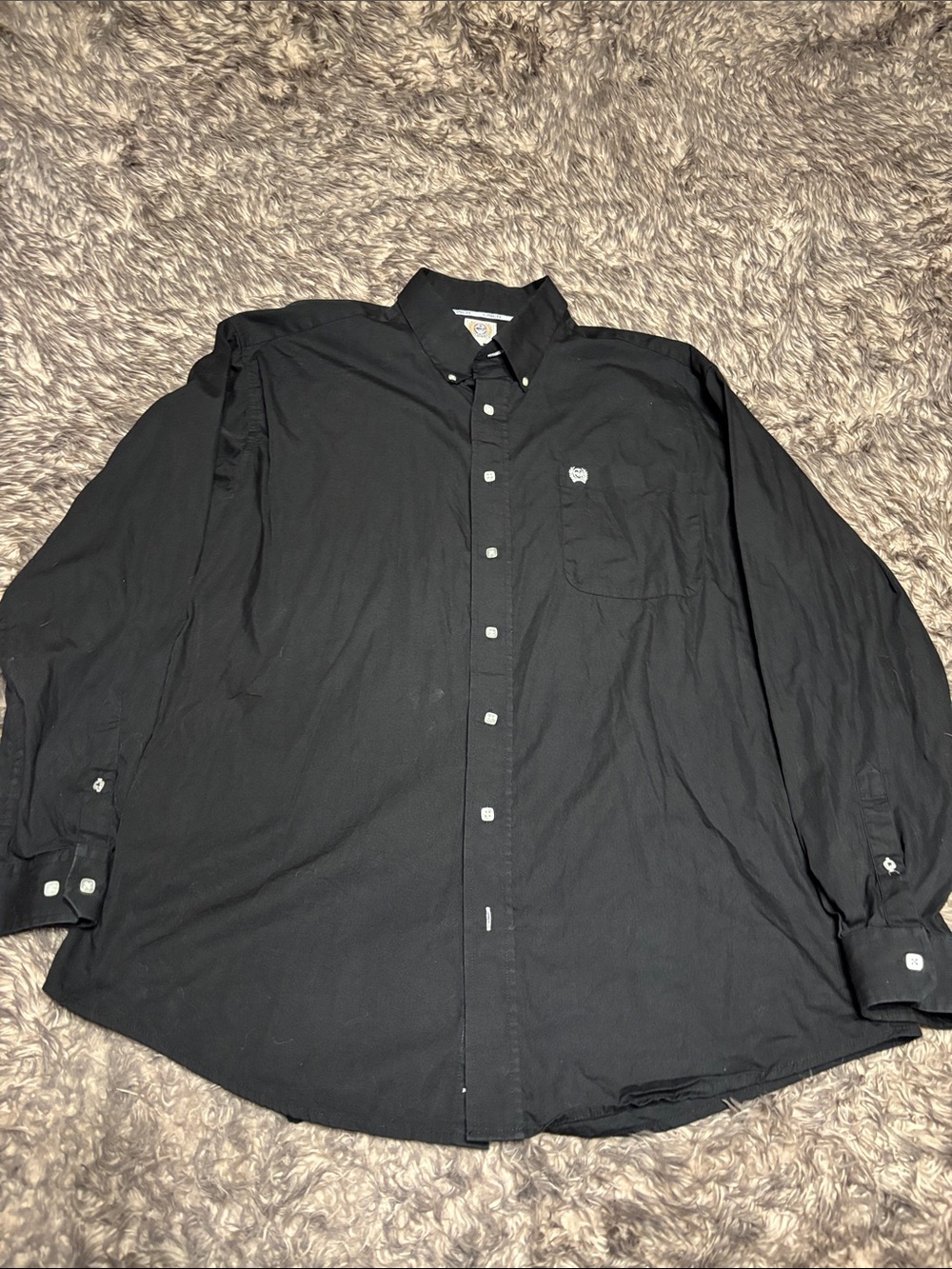 Cinch Men's Black Long-Sleeve Button-Down Shirt